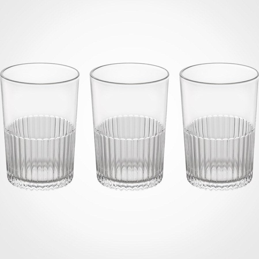 شیشه و بلور - لیوان شیشه اي شیاردار (3 عددی) لیمون cc350 لیوان شیشه اي شیاردار (3 عددی) لیمون cc350-5