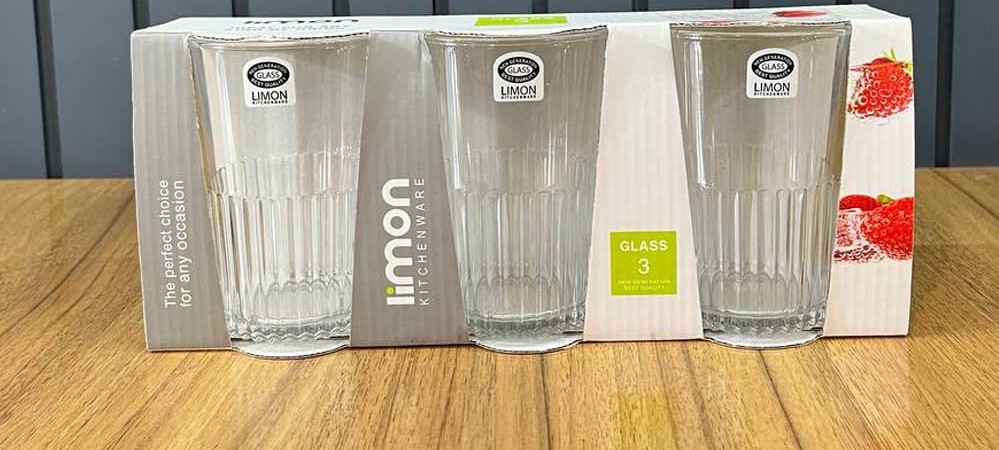 شیشه و بلور - لیوان شیشه اي شیاردار (3 عددی) لیمون cc350 لیوان شیشه اي شیاردار (3 عددی) لیمون cc350-4