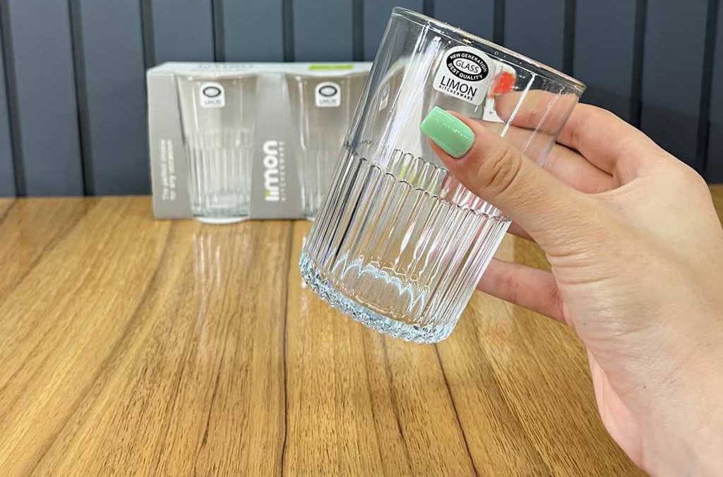 شیشه و بلور - لیوان شیشه اي شیاردار (3 عددی) لیمون cc350 لیوان شیشه اي شیاردار (3 عددی) لیمون cc350-3