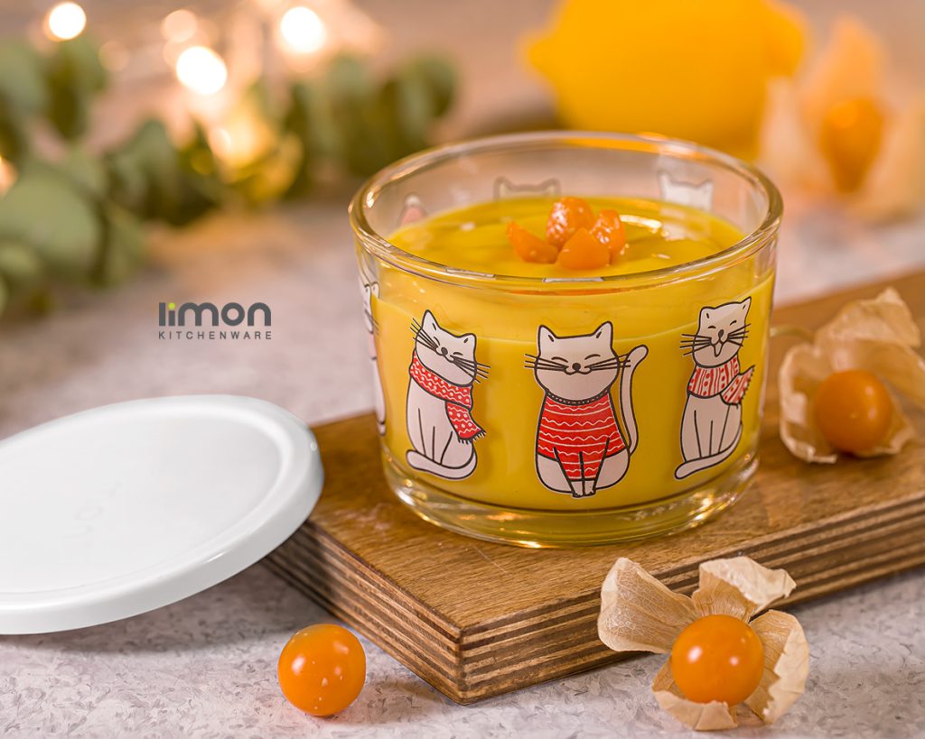 شیشه و بلور - ظرف شیشه ای دربدار 190 میلی لیتر چاپدار لیمون ظرف شیشه ای دربدار 190 میلی لیتر چاپدار لیمون-2