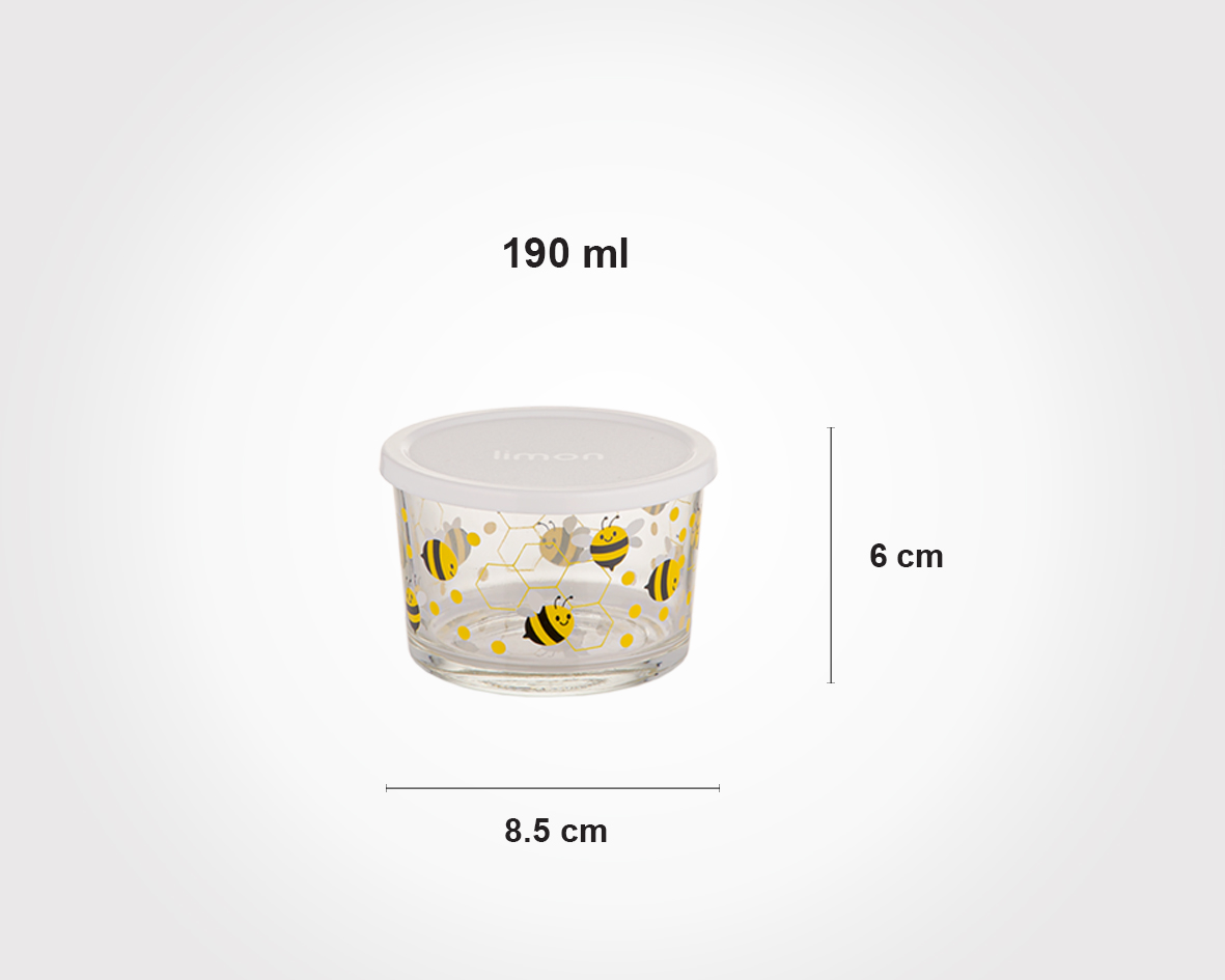 شیشه و بلور - ظرف شیشه ای دربدار 190 میلی لیتر چاپدار لیمون ظرف شیشه ای دربدار 190 میلی لیتر چاپدار لیمون-1