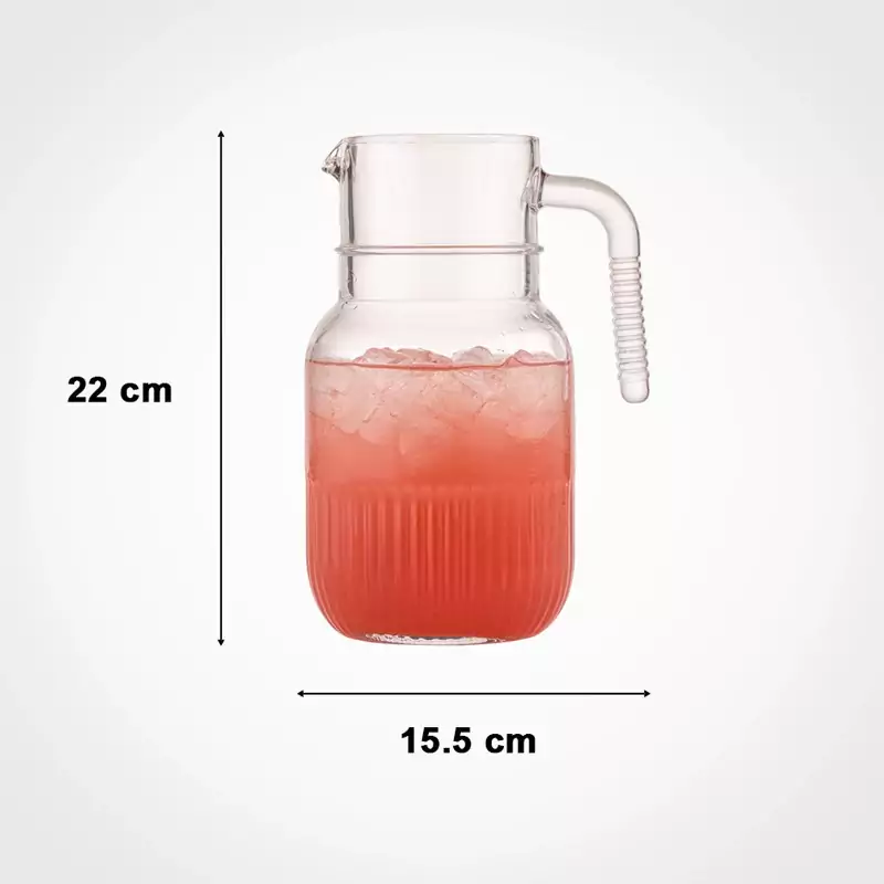 شیشه و بلور - پارچ شیشه اي شیاردار 1.5 لیتر لیمون پارچ شیشه اي شیاردار 1.5 لیتر لیمون-1